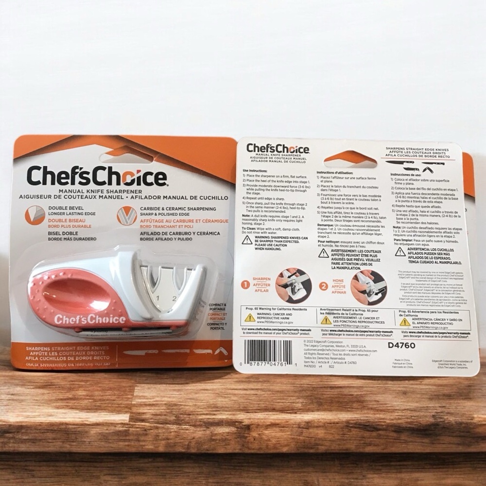 2 Pack Chef's Choice Manual Knife‎ Sharpener Double Bevel Carbide & Ceramic